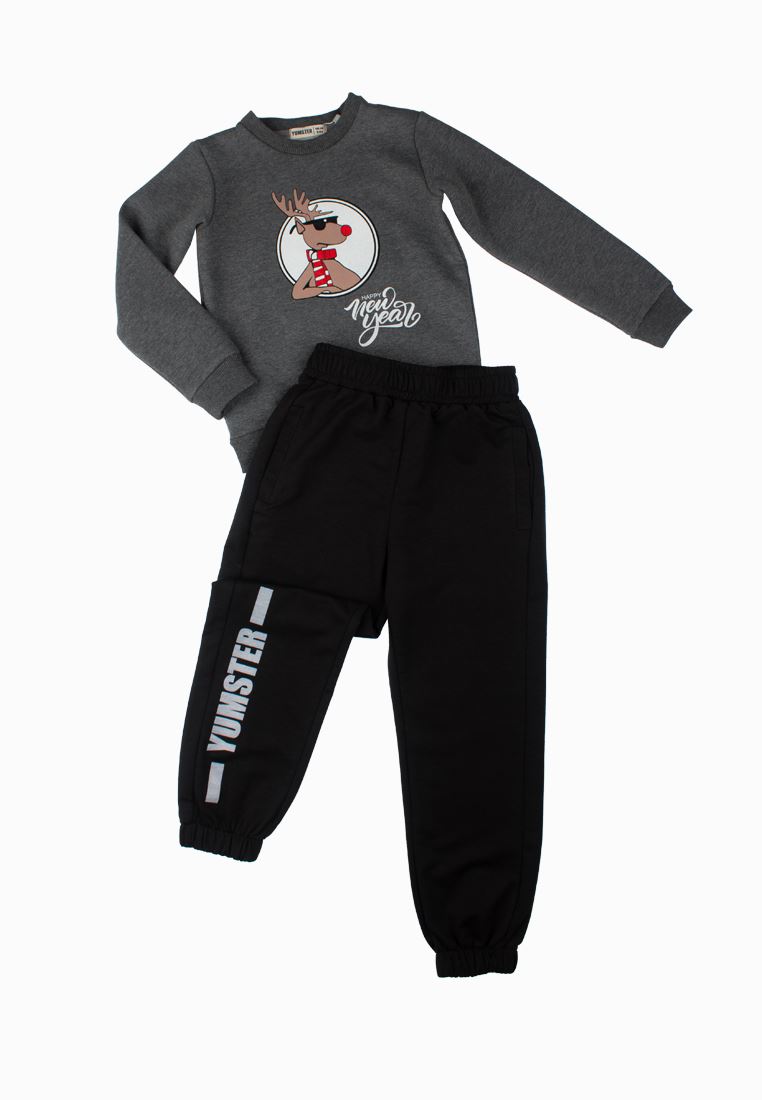 Set of gray sweatshirt and trousers