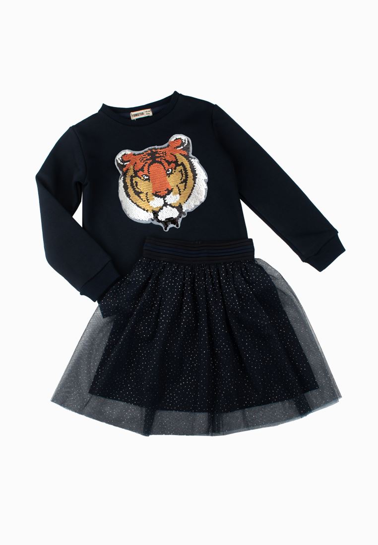 Set of sweatshirt and tulle skirt navy blue