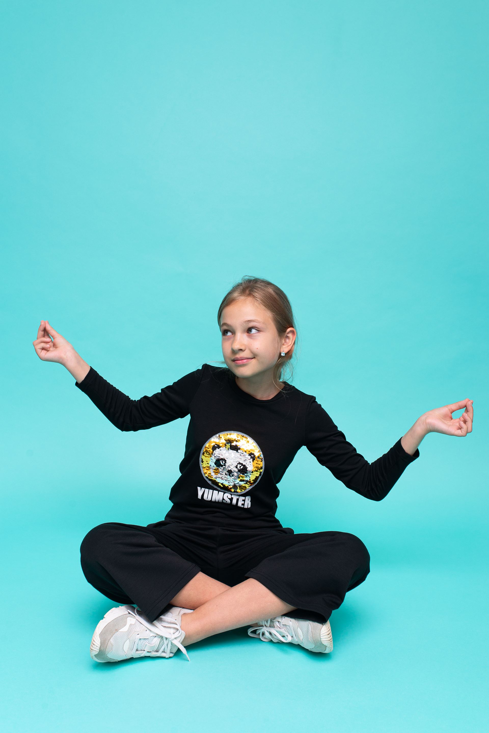 Panda Long Sleeve Tops and Culottes