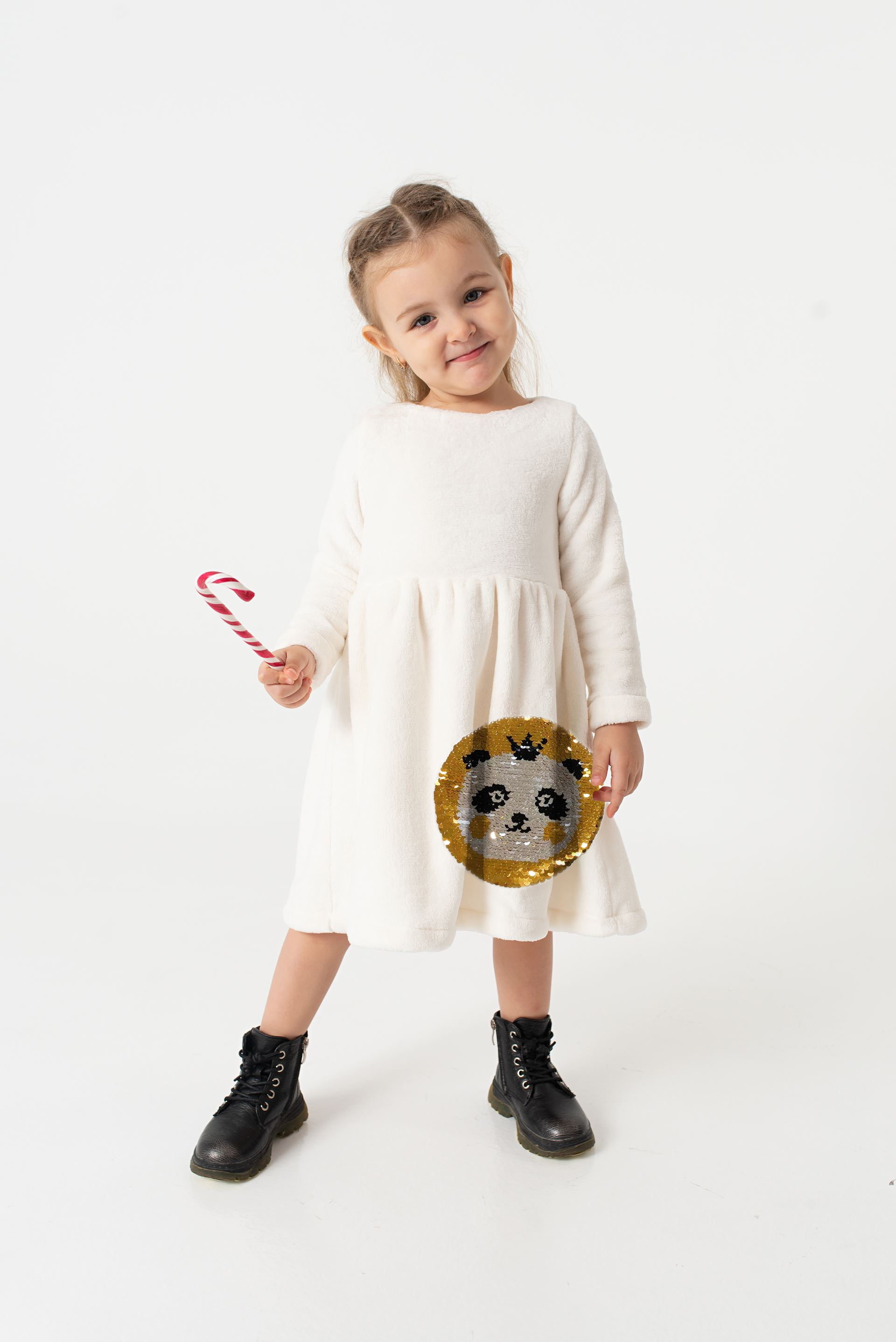 Warm dress with long sleeves Panda