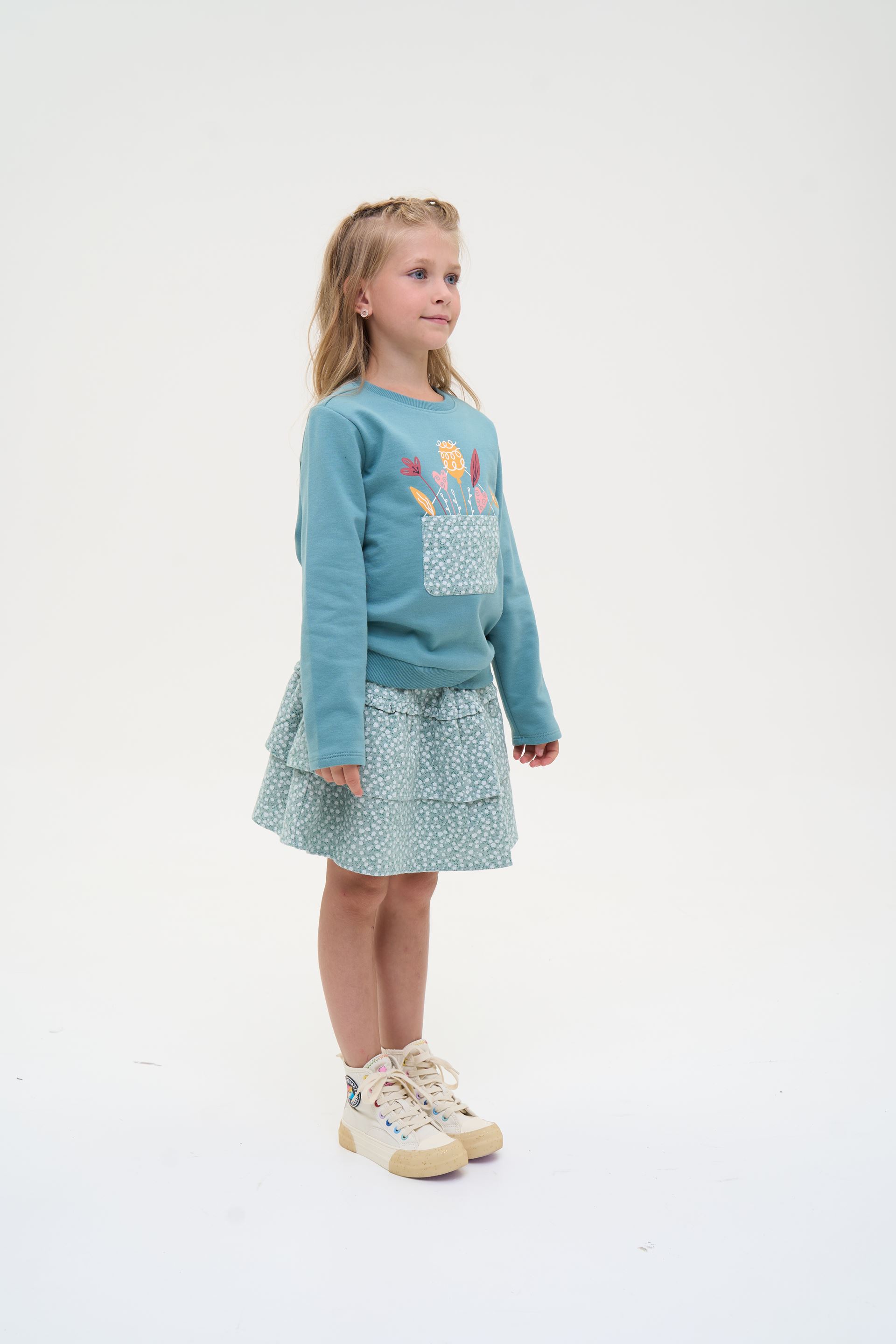 Set for a girl - sweatshirt and short skirt
