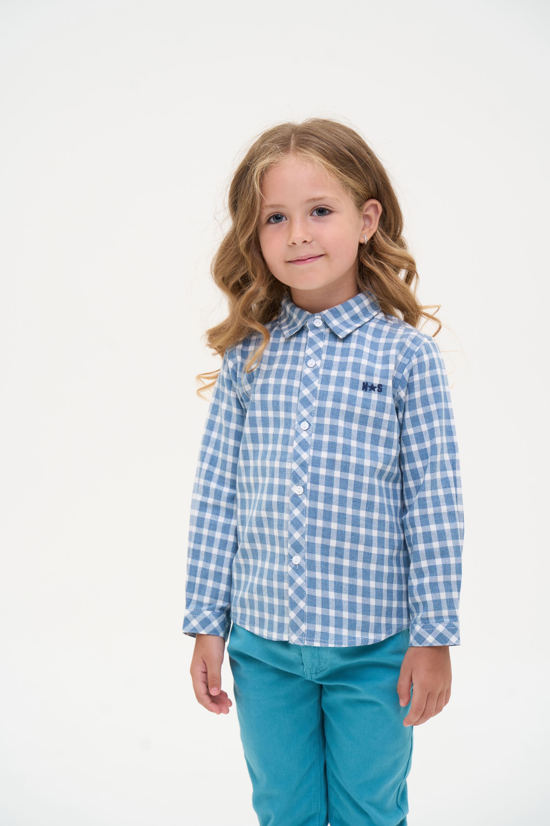 Shirt for a girl turquoise cage