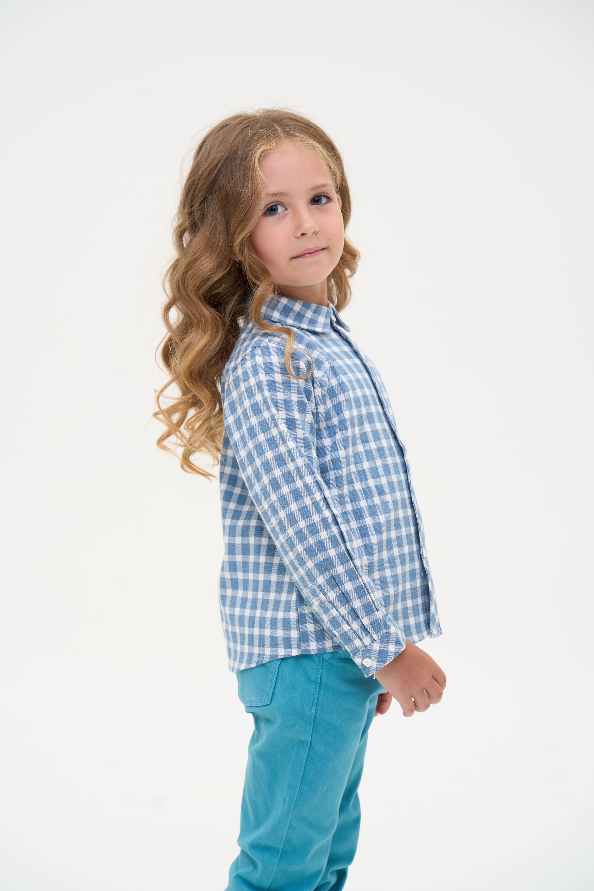 Shirt for a girl turquoise cage