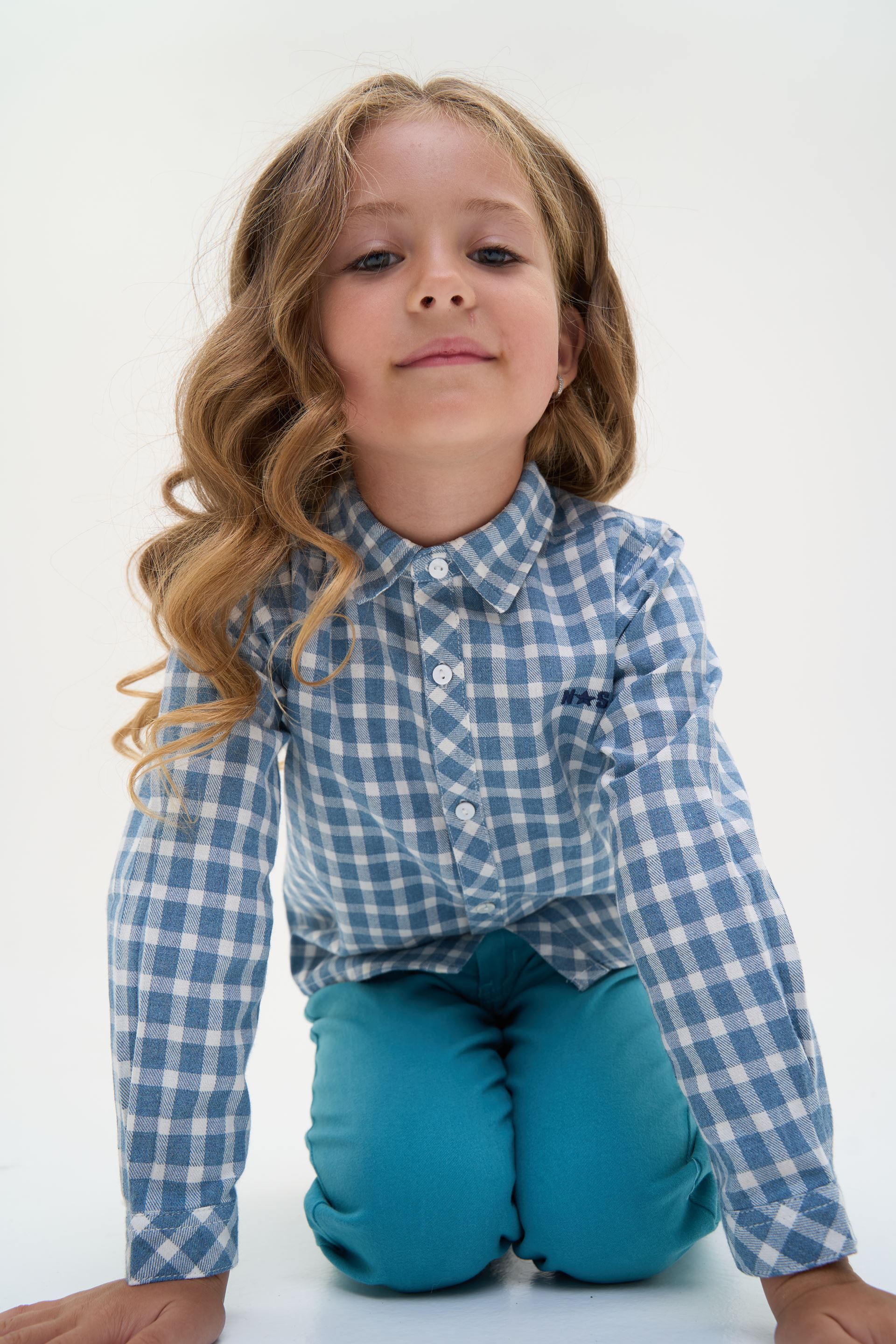 Shirt for a girl turquoise cage