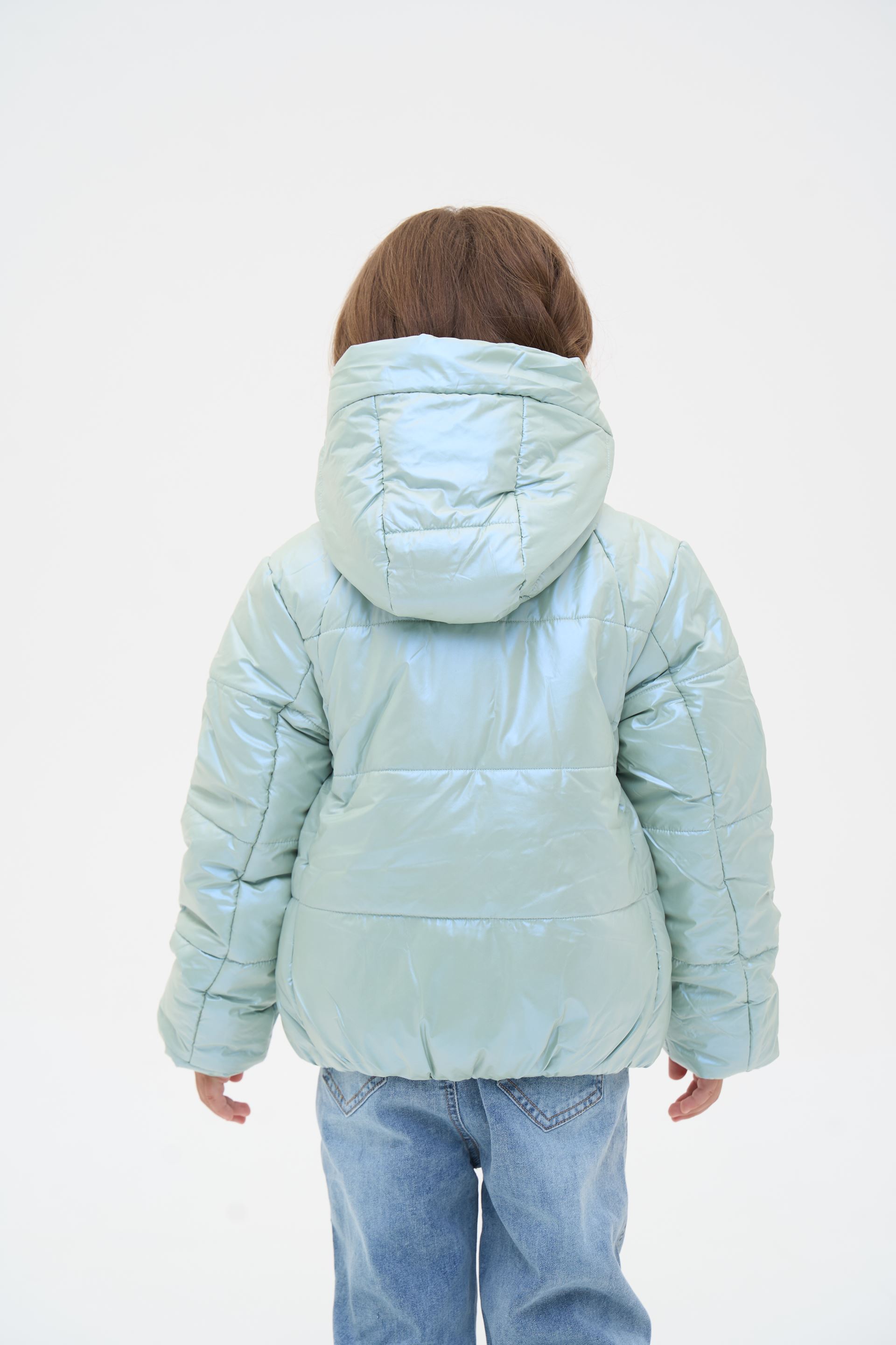 Down jacket for girls light green