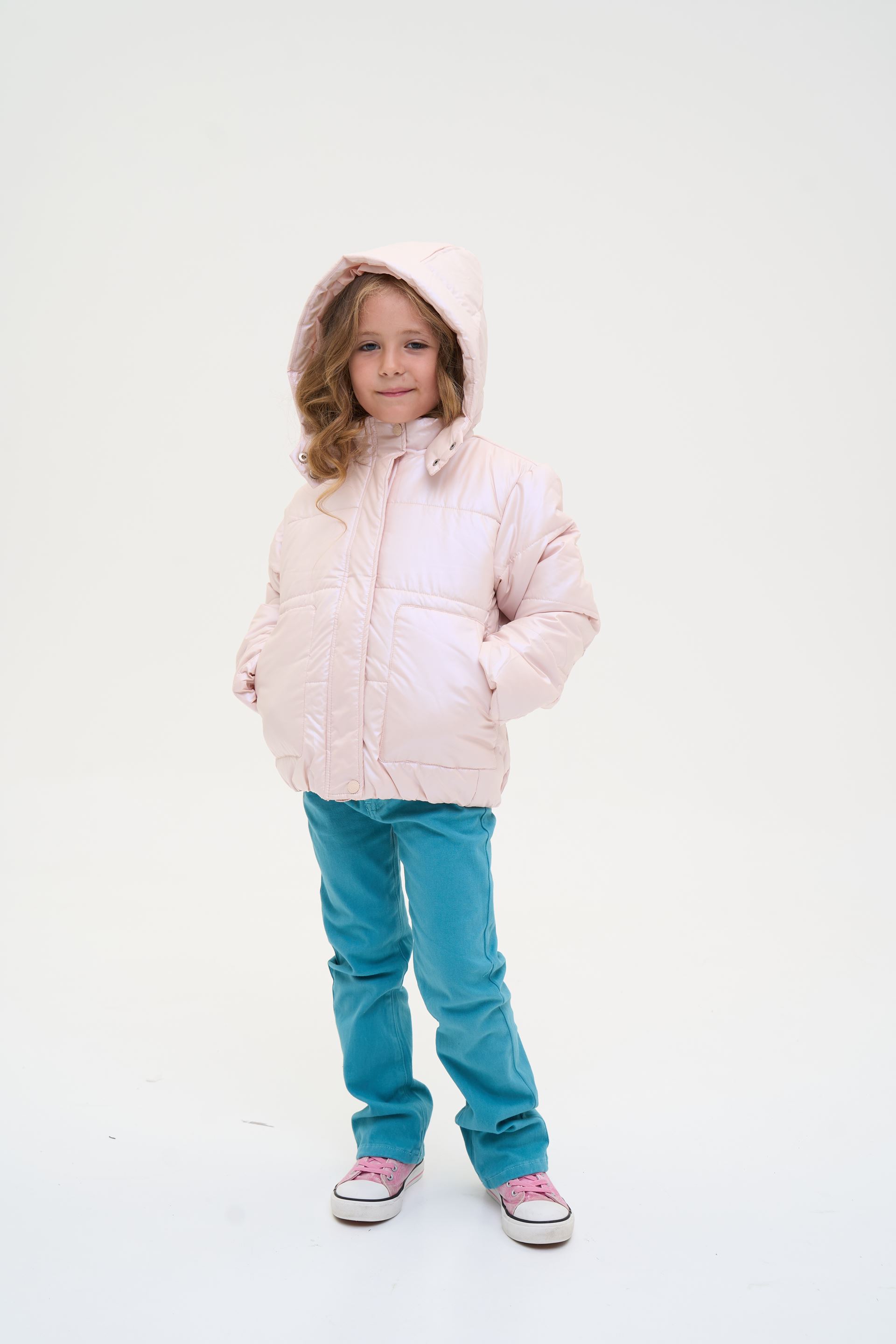 Down jacket for girls light pink