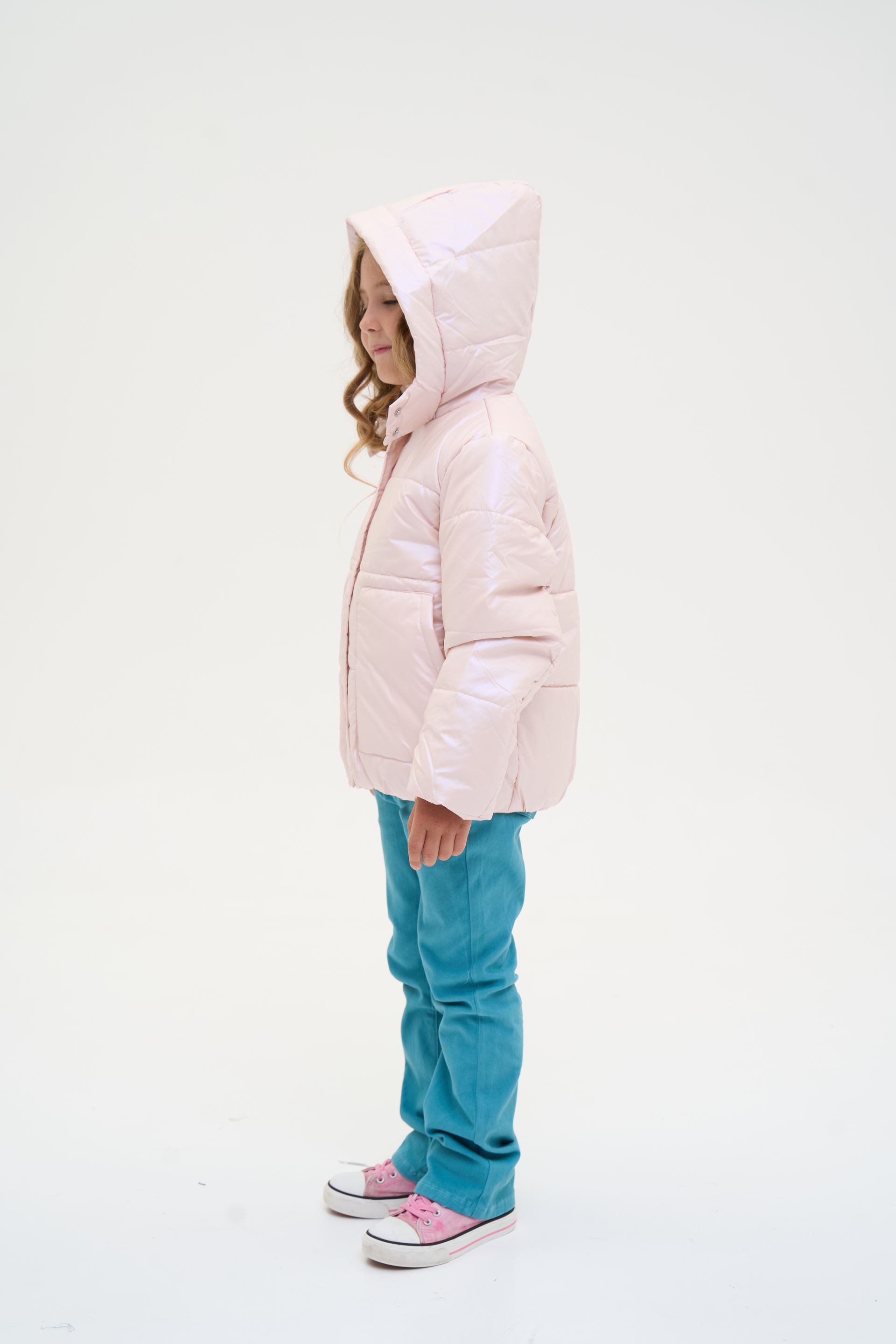 Down jacket for girls light pink