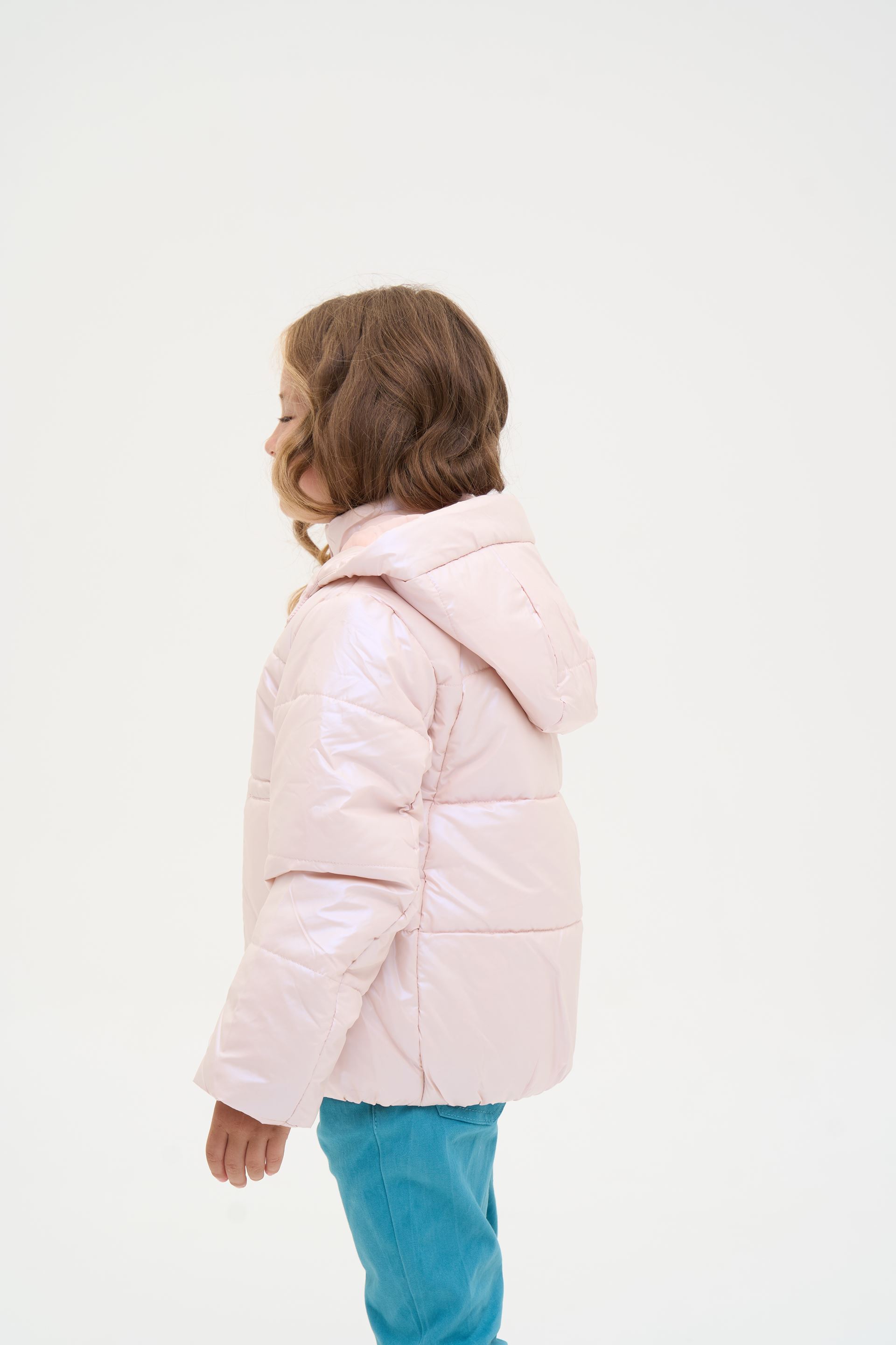 Down jacket for girls light pink