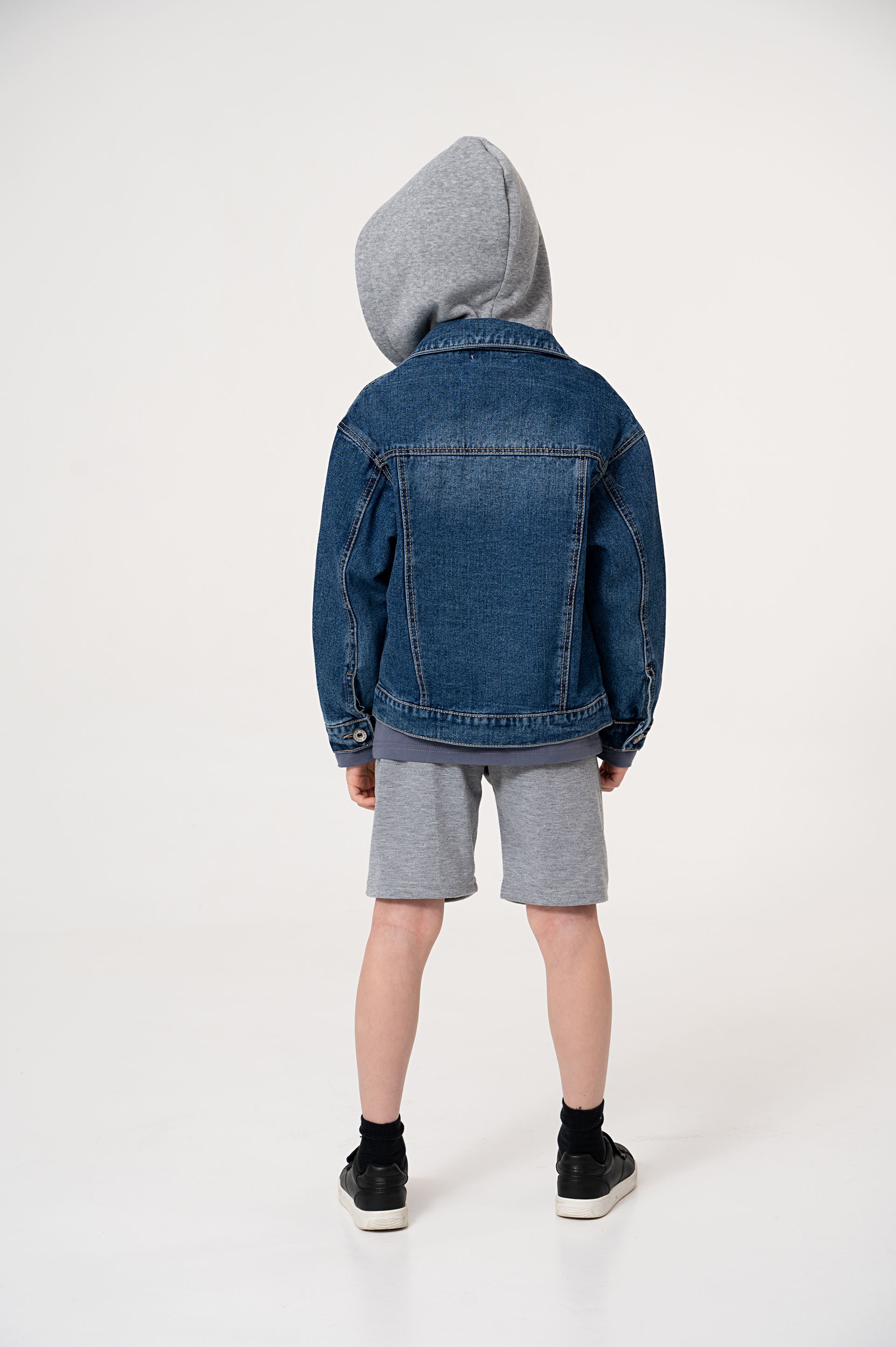 Denim jacket with a hood