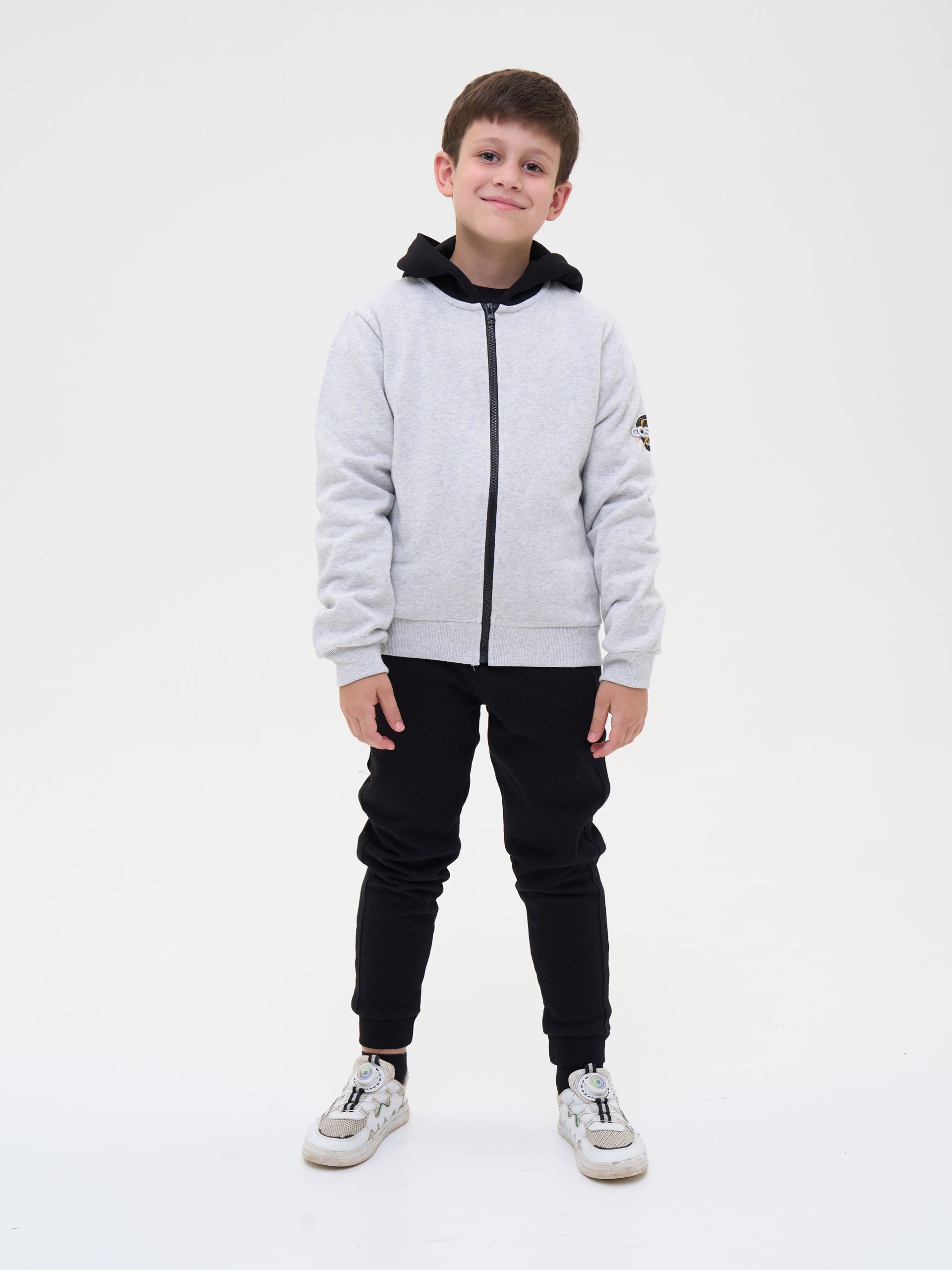 Set for a boy: hoodie with a hood and elastic waistband pants