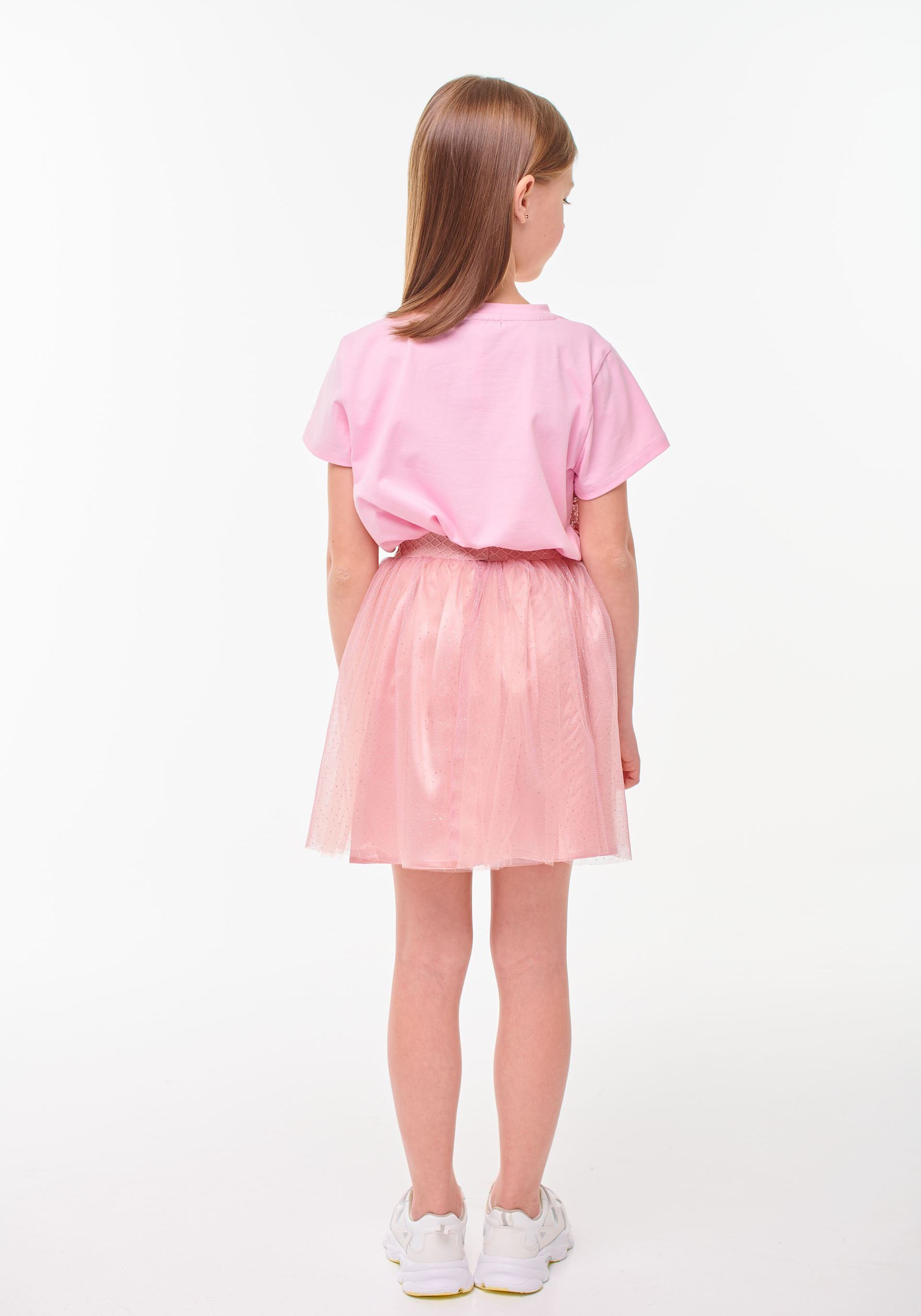 Pink skirt with tulle for girls